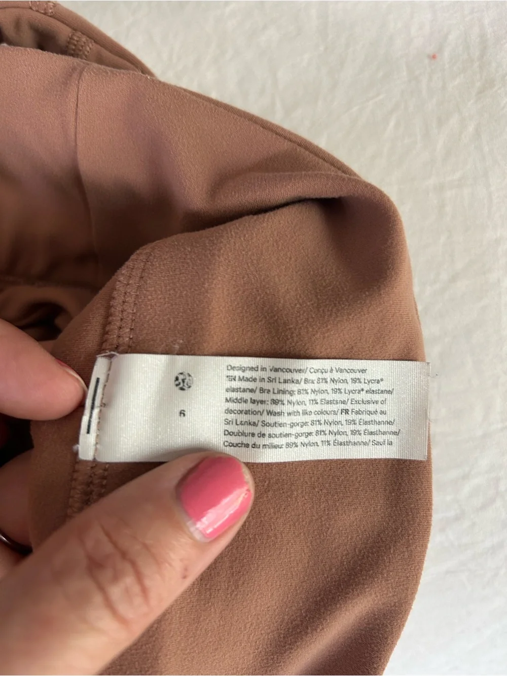 Lululemon Athletica Align Bra in Chestnut Brown. Excellent condition. Size 6